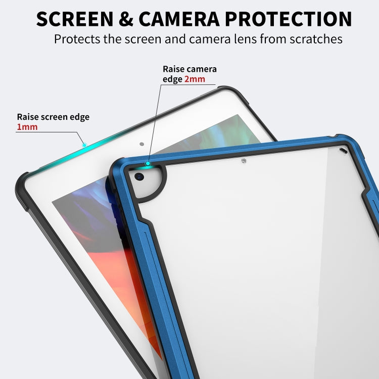 For iPad 10.2 iPAKY Thunder Series Aluminum Frame + TPU Bumper + Clear PC Shockproof Case(Blue) - iPad 10.2 Cases by buy2fix | Online Shopping UK | buy2fix