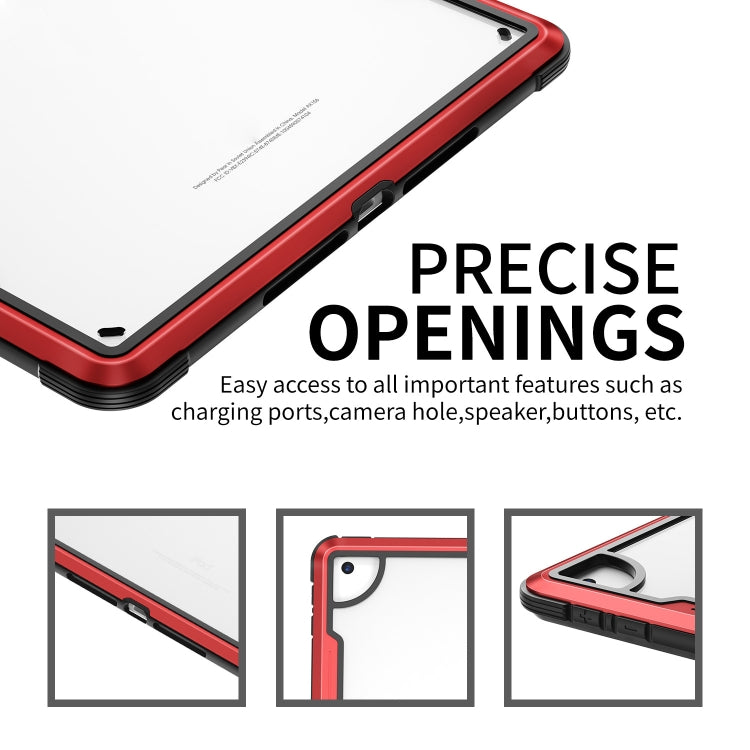iPAKY Thunder Series Aluminum Frame + TPU Bumper + Clear PC Shockproof Case For iPad Air 2022 / 2020 10.9(Red) - iPad Air (2022) / (2020) 10.9 Cases by buy2fix | Online Shopping UK | buy2fix