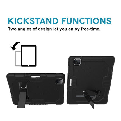 For iPad Pro 12.9 inch (2018/2020) Contrast Color Robot Shockproof Silicone + PC Protective Tablet Case with Holder(Black) - iPad Pro 12.9 (2020) Cases by buy2fix | Online Shopping UK | buy2fix