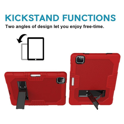 For iPad Pro 12.9 inch (2018/2020) Contrast Color Robot Shockproof Silicone + PC Protective Tablet Case with Holder(Red Black) - iPad Pro 12.9 (2020) Cases by buy2fix | Online Shopping UK | buy2fix