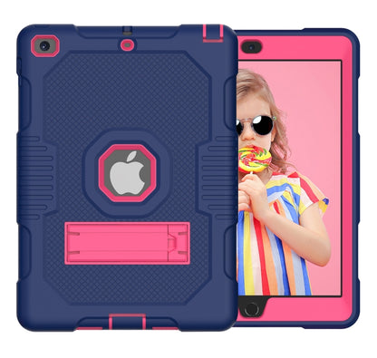 Contrast Color Robot Shockproof Silicone + PC Protective Case with Holder For iPad 9.7 (2017/2018)(Navy Blue Rose) - iPad 9.7 (2018) & (2017) Cases by buy2fix | Online Shopping UK | buy2fix