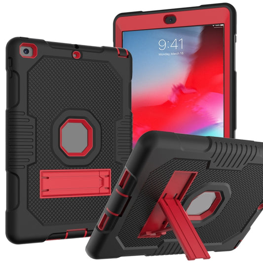 Contrast Color Robot Shockproof Silicone + PC Protective Case with Holder For iPad 9.7 (2017/2018)(Black Red) - iPad 9.7 (2018) & (2017) Cases by buy2fix | Online Shopping UK | buy2fix