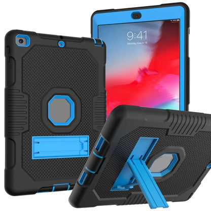 Contrast Color Robot Shockproof Silicone + PC Protective Case with Holder For iPad 9.7 (2017/2018)(Black Blue) - iPad 9.7 (2018) & (2017) Cases by buy2fix | Online Shopping UK | buy2fix