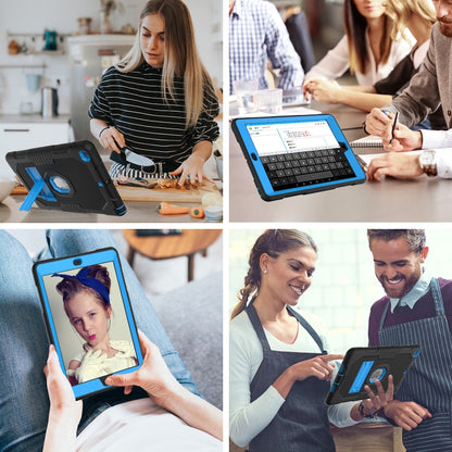 Contrast Color Robot Shockproof Silicone + PC Protective Case with Holder For iPad 9.7 (2017/2018)(Black Blue) - iPad 9.7 (2018) & (2017) Cases by buy2fix | Online Shopping UK | buy2fix