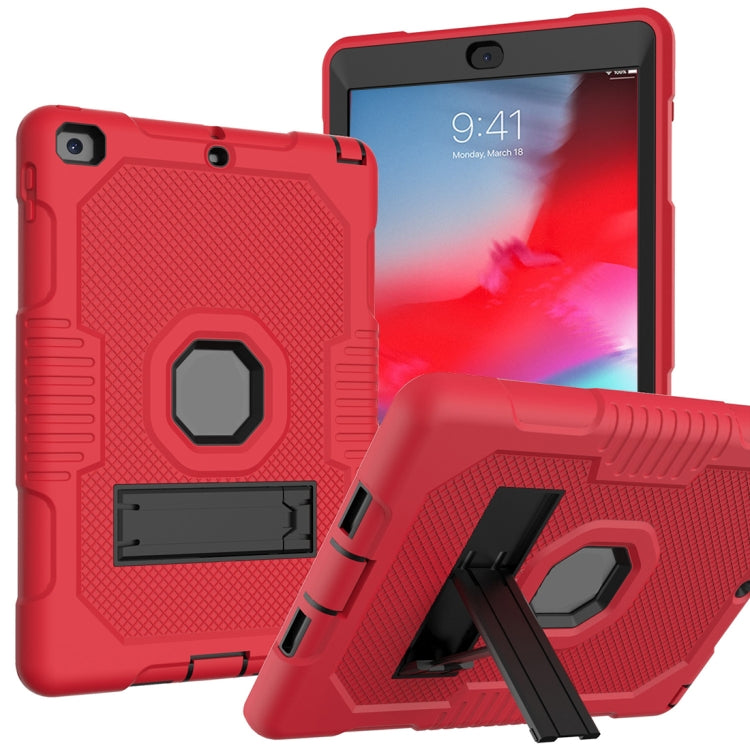 Contrast Color Robot Shockproof Silicone + PC Protective Case with Holder For iPad 9.7 (2017/2018)(Red Black) - iPad 9.7 (2018) & (2017) Cases by buy2fix | Online Shopping UK | buy2fix
