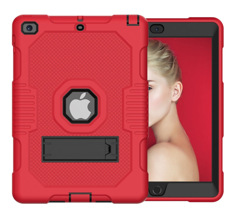 Contrast Color Robot Shockproof Silicone + PC Protective Case with Holder For iPad 9.7 (2017/2018)(Red Black) - iPad 9.7 (2018) & (2017) Cases by buy2fix | Online Shopping UK | buy2fix