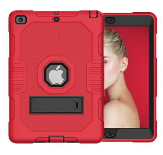Contrast Color Robot Shockproof Silicone + PC Protective Case with Holder For iPad 9.7 (2017/2018)(Red Black) - iPad 9.7 (2018) & (2017) Cases by buy2fix | Online Shopping UK | buy2fix