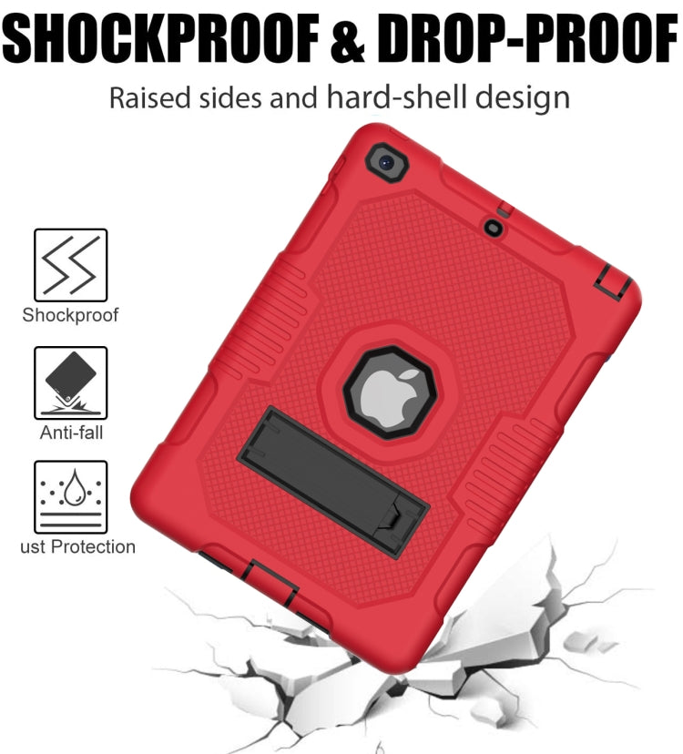 Contrast Color Robot Shockproof Silicone + PC Protective Case with Holder For iPad 9.7 (2017/2018)(Red Black) - iPad 9.7 (2018) & (2017) Cases by buy2fix | Online Shopping UK | buy2fix