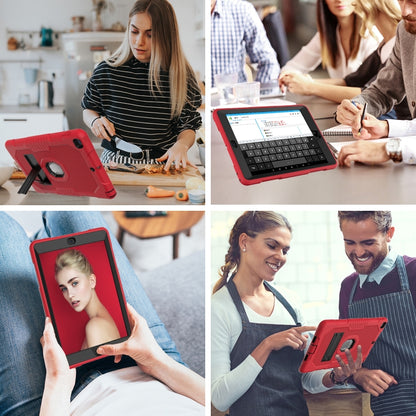 Contrast Color Robot Shockproof Silicone + PC Protective Case with Holder For iPad 9.7 (2017/2018)(Red Black) - iPad 9.7 (2018) & (2017) Cases by buy2fix | Online Shopping UK | buy2fix