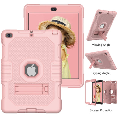 Contrast Color Robot Shockproof Silicone + PC Protective Case with Holder For iPad 9.7 (2017/2018)(Rose Gold) - iPad 9.7 (2018) & (2017) Cases by buy2fix | Online Shopping UK | buy2fix