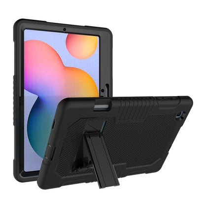 Contrast Color Robot Shockproof Silicone + PC Protective Case with Holder For Samsung Galaxy Tab S6 Lite P610(Black) - Tab S6 Lite P610 / P615 by buy2fix | Online Shopping UK | buy2fix