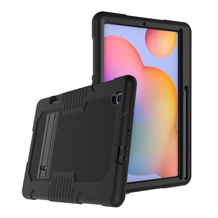 Contrast Color Robot Shockproof Silicone + PC Protective Case with Holder For Samsung Galaxy Tab S6 Lite P610(Black) - Tab S6 Lite P610 / P615 by buy2fix | Online Shopping UK | buy2fix