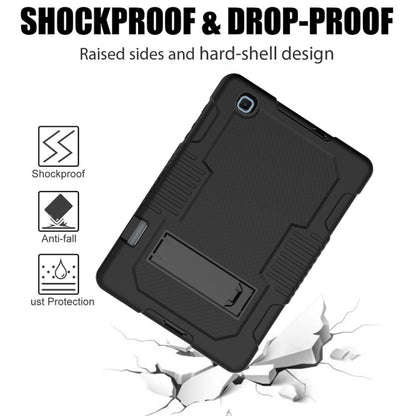 Contrast Color Robot Shockproof Silicone + PC Protective Case with Holder For Samsung Galaxy Tab S6 Lite P610(Black) - Tab S6 Lite P610 / P615 by buy2fix | Online Shopping UK | buy2fix