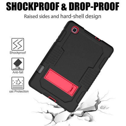 Contrast Color Robot Shockproof Silicone + PC Protective Case with Holder For Samsung Galaxy Tab S6 Lite P610(Black Red) - Tab S6 Lite P610 / P615 by buy2fix | Online Shopping UK | buy2fix