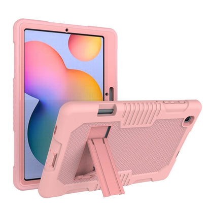 Contrast Color Robot Shockproof Silicone + PC Protective Case with Holder For Samsung Galaxy Tab S6 Lite P610(Rose Gold) - Tab S6 Lite P610 / P615 by buy2fix | Online Shopping UK | buy2fix