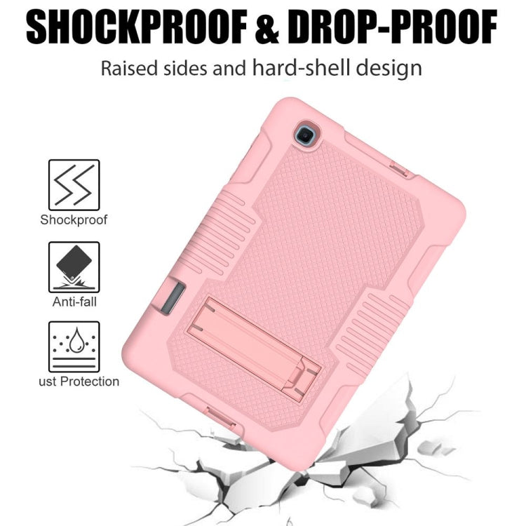 Contrast Color Robot Shockproof Silicone + PC Protective Case with Holder For Samsung Galaxy Tab S6 Lite P610(Rose Gold) - Tab S6 Lite P610 / P615 by buy2fix | Online Shopping UK | buy2fix