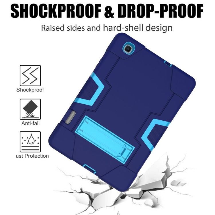 For Samsung Galaxy Tab S6 Lite P610 Contrast Color Robot Shockproof Silicon + PC Protective Case with Holder(Navy Blue + Blue) - Tab S6 Lite P610 / P615 by buy2fix | Online Shopping UK | buy2fix