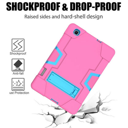 For Samsung Galaxy Tab S6 Lite P610 Contrast Color Robot Shockproof Silicon + PC Protective Case with Holder(Rose Red + Blue) - Tab S6 Lite P610 / P615 by buy2fix | Online Shopping UK | buy2fix