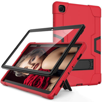 For Samsung Galaxy Tab A7 10.4 (2020) T500 Contrast Color Robot Shockproof Silicon + PC Protective Case with Holder(Red + Black) - Other Galaxy Tab PC by buy2fix | Online Shopping UK | buy2fix