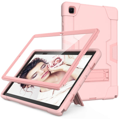 For Samsung Galaxy Tab A7 10.4 (2020) T500 Contrast Color Robot Shockproof Silicon + PC Protective Case with Holder(Rose Gold) - Other Galaxy Tab PC by buy2fix | Online Shopping UK | buy2fix