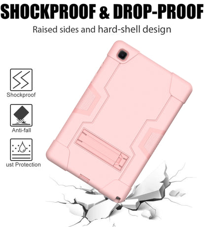 For Samsung Galaxy Tab A7 10.4 (2020) T500 Contrast Color Robot Shockproof Silicon + PC Protective Case with Holder(Rose Gold) - Other Galaxy Tab PC by buy2fix | Online Shopping UK | buy2fix