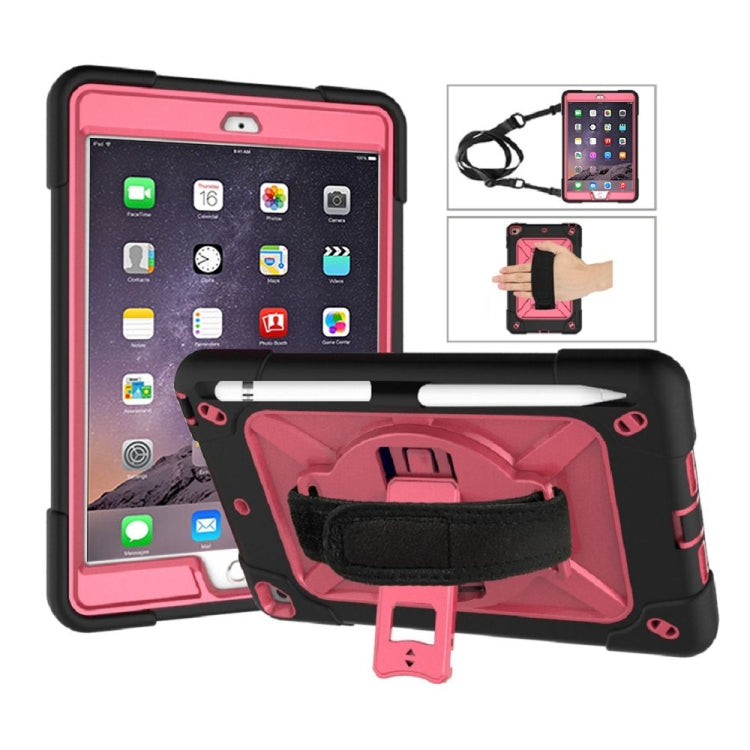 Contrast Color Silicone + PC Combination Case with Holder For iPad mini 3(Black + Rose Red) - iPad Mini 4 & 3 & 2 & 1 Cases by buy2fix | Online Shopping UK | buy2fix