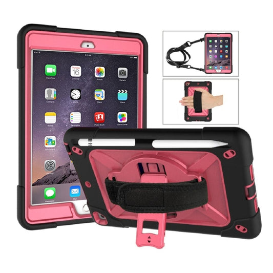 Contrast Color Silicone + PC Combination Case with Holder For iPad mini 3(Black + Rose Red) - iPad Mini 4 & 3 & 2 & 1 Cases by buy2fix | Online Shopping UK | buy2fix