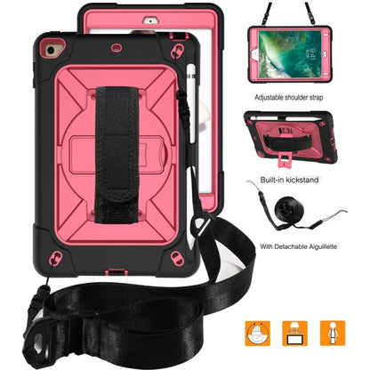 Contrast Color Silicone + PC Combination Case with Holder For iPad mini 3(Black + Rose Red) - iPad Mini 4 & 3 & 2 & 1 Cases by buy2fix | Online Shopping UK | buy2fix