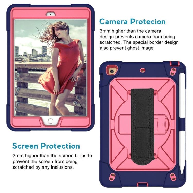 Contrast Color Silicone + PC Combination Case with Holder For iPad mini 3(Navy Blue + Rose Red) - iPad Mini 4 & 3 & 2 & 1 Cases by buy2fix | Online Shopping UK | buy2fix
