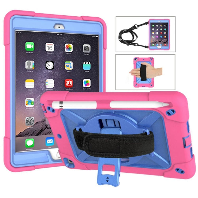 Contrast Color Silicone + PC Combination Case with Holder For iPad mini 3(Rose Red + Blue) - iPad Mini 4 & 3 & 2 & 1 Cases by buy2fix | Online Shopping UK | buy2fix
