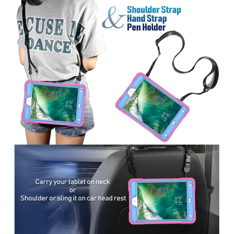 Contrast Color Silicone + PC Combination Case with Holder For iPad mini 3(Rose Red + Blue) - iPad Mini 4 & 3 & 2 & 1 Cases by buy2fix | Online Shopping UK | buy2fix