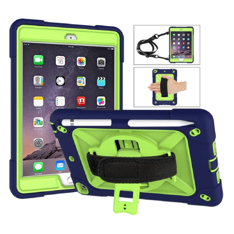 Contrast Color Silicone + PC Combination Case with Holder For iPad mini 3(Navy Blue + Yellow-green) - iPad Mini 4 & 3 & 2 & 1 Cases by buy2fix | Online Shopping UK | buy2fix