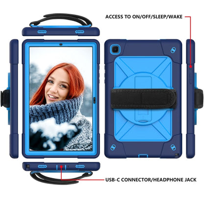 For Samsung Galaxy Tab A7 10.4 (2020) T500 Contrast Color Silicone + PC Combination Case with Holder(Navy Blue + Blue) - Other Galaxy Tab PC by buy2fix | Online Shopping UK | buy2fix