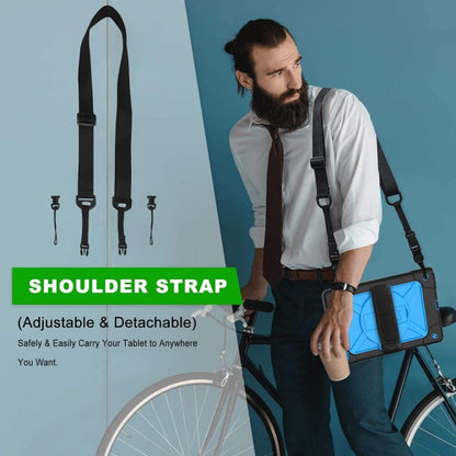 For Samsung Galaxy Tab A7 10.4 (2020) T500 Contrast Color Silicone + PC Combination Case with Holder(Navy Blue + Blue) - Other Galaxy Tab PC by buy2fix | Online Shopping UK | buy2fix