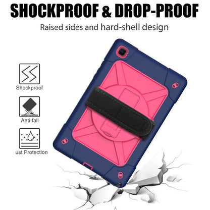 For Samsung Galaxy Tab A7 10.4 (2020) T500 Contrast Color Silicone + PC Combination Case with Holder(Navy Blue + Rose Red) - Other Galaxy Tab PC by buy2fix | Online Shopping UK | buy2fix