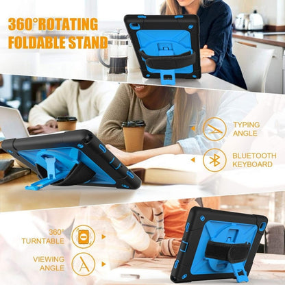 For Samsung Galaxy Tab A7 10.4 (2020) T500 Contrast Color Silicone + PC Combination Case with Holder(Black + Blue) - Other Galaxy Tab PC by buy2fix | Online Shopping UK | buy2fix