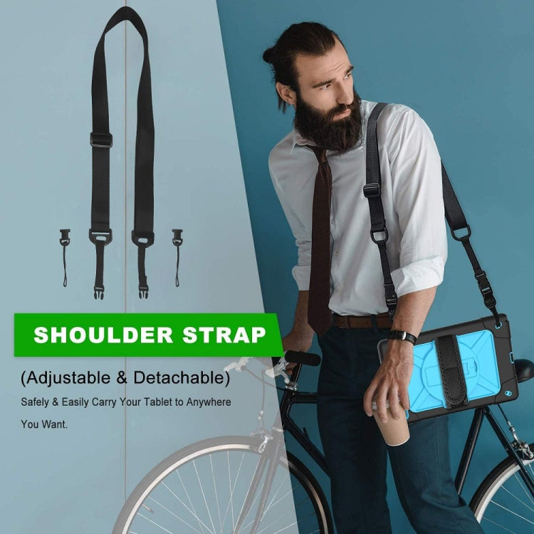 For Samsung Galaxy Tab A7 10.4 (2020) T500 Contrast Color Silicone + PC Combination Case with Holder(Black + Blue) - Other Galaxy Tab PC by buy2fix | Online Shopping UK | buy2fix