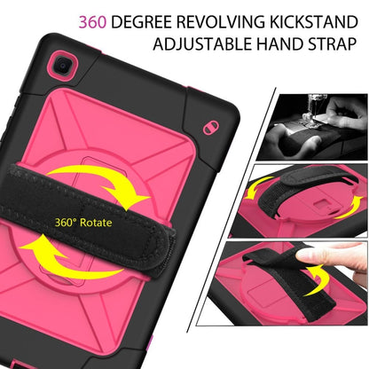 For Samsung Galaxy Tab A7 10.4 (2020) T500 Contrast Color Silicone + PC Combination Case with Holder(Black + Rose Red) - Other Galaxy Tab PC by buy2fix | Online Shopping UK | buy2fix