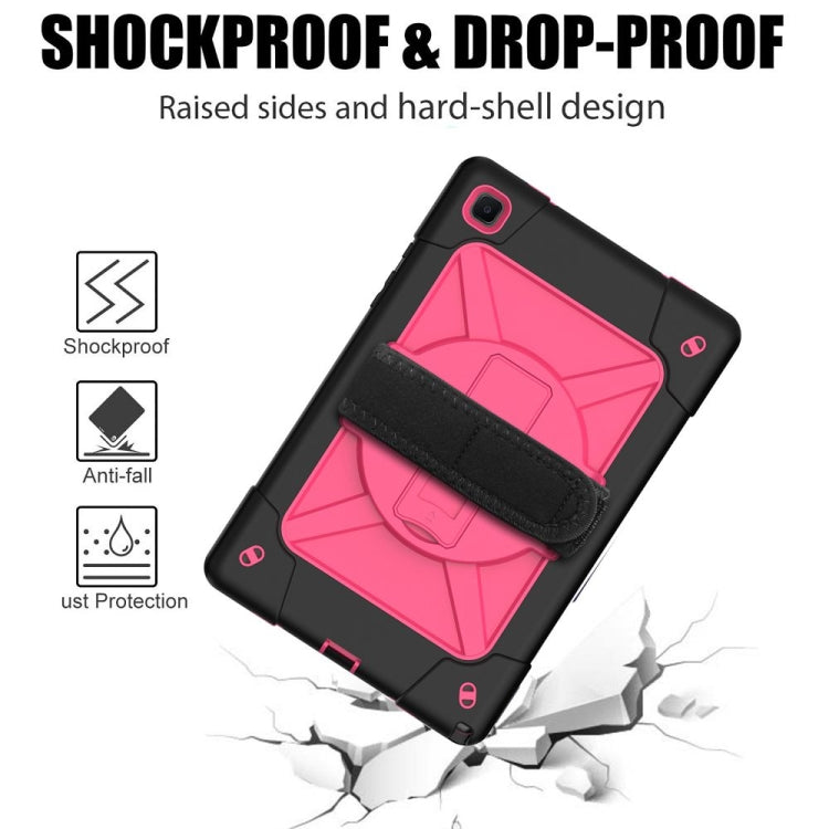 For Samsung Galaxy Tab A7 10.4 (2020) T500 Contrast Color Silicone + PC Combination Case with Holder(Black + Rose Red) - Other Galaxy Tab PC by buy2fix | Online Shopping UK | buy2fix
