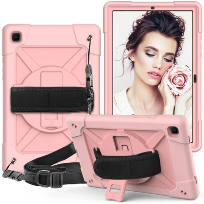 For Samsung Galaxy Tab A7 10.4 (2020) T500 Contrast Color Silicone + PC Combination Case with Holder(Rose Gold) - Other Galaxy Tab PC by buy2fix | Online Shopping UK | buy2fix