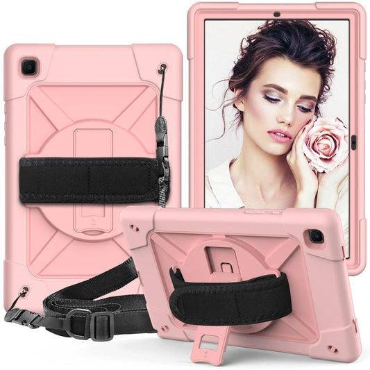For Samsung Galaxy Tab A7 10.4 (2020) T500 Contrast Color Silicone + PC Combination Case with Holder(Rose Gold) - Other Galaxy Tab PC by buy2fix | Online Shopping UK | buy2fix