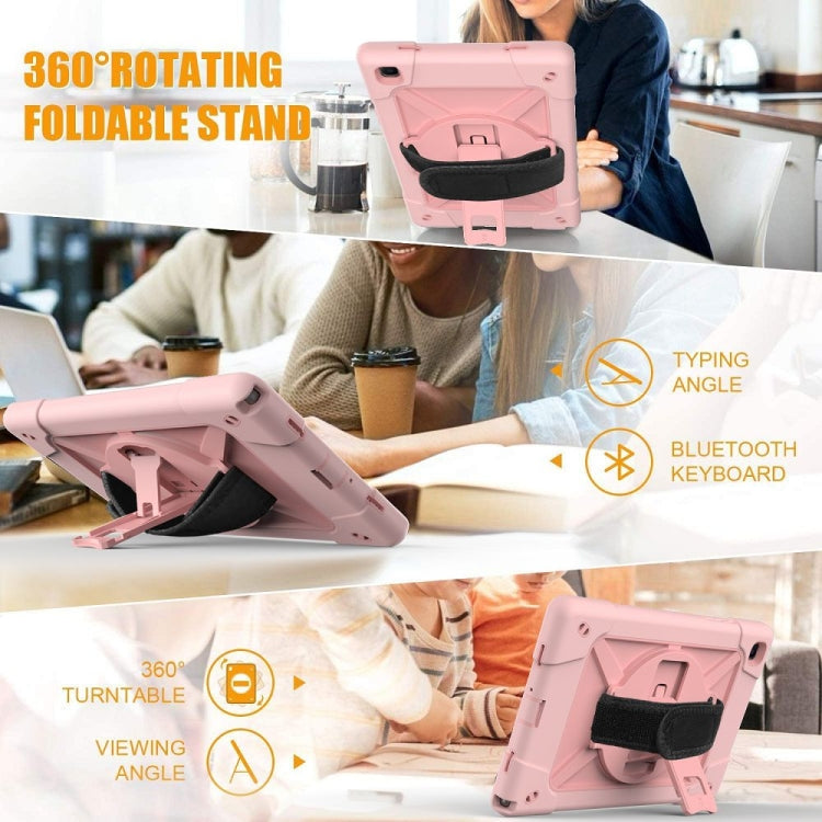 For Samsung Galaxy Tab A7 10.4 (2020) T500 Contrast Color Silicone + PC Combination Case with Holder(Rose Gold) - Other Galaxy Tab PC by buy2fix | Online Shopping UK | buy2fix