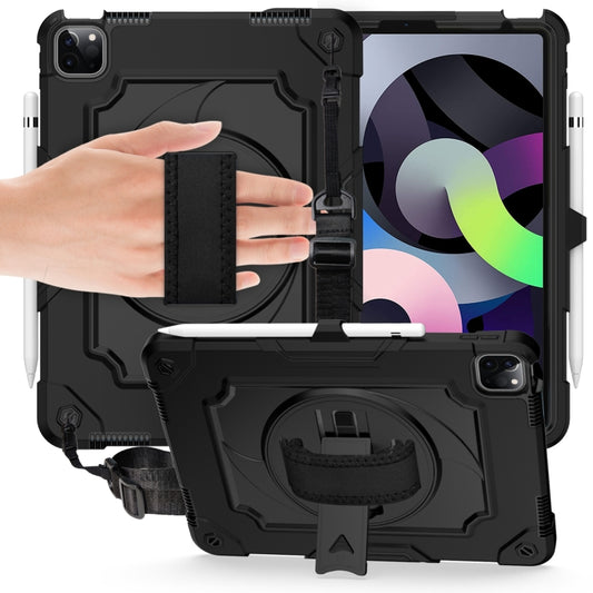 360 Degree Rotation Turntable Contrast Color Robot Shockproof Silicone + PC Protective Case with Holder For iPad Air 2022 / 2020 10.9 / Pro 11 (2020)(Black) - iPad Air (2022) / (2020) 10.9 Cases by buy2fix | Online Shopping UK | buy2fix