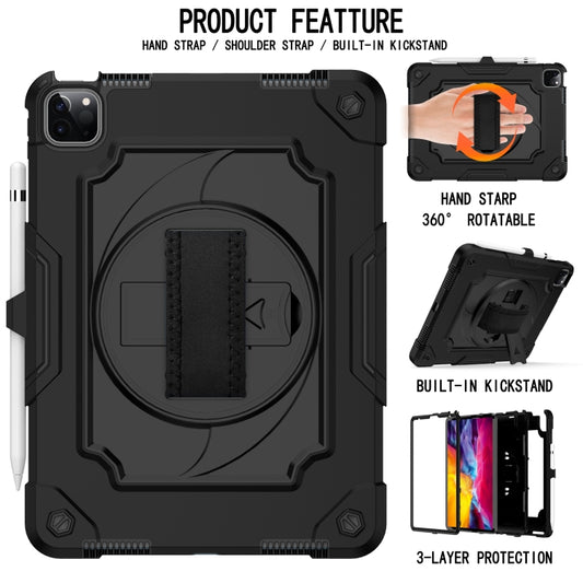 360 Degree Rotation Turntable Contrast Color Robot Shockproof Silicone + PC Protective Case with Holder For iPad Air 2022 / 2020 10.9 / Pro 11 (2020)(Black) - iPad Air (2022) / (2020) 10.9 Cases by buy2fix | Online Shopping UK | buy2fix