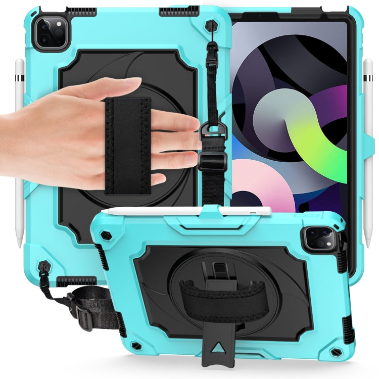 360 Degree Rotation Turntable Contrast Color Robot Shockproof Silicone + PC Protective Case with Holder For iPad Air 2022 / 2020 10.9 / Pro 11 (2020)(Mint Green + Black) - iPad Air (2022) / (2020) 10.9 Cases by buy2fix | Online Shopping UK | buy2fix
