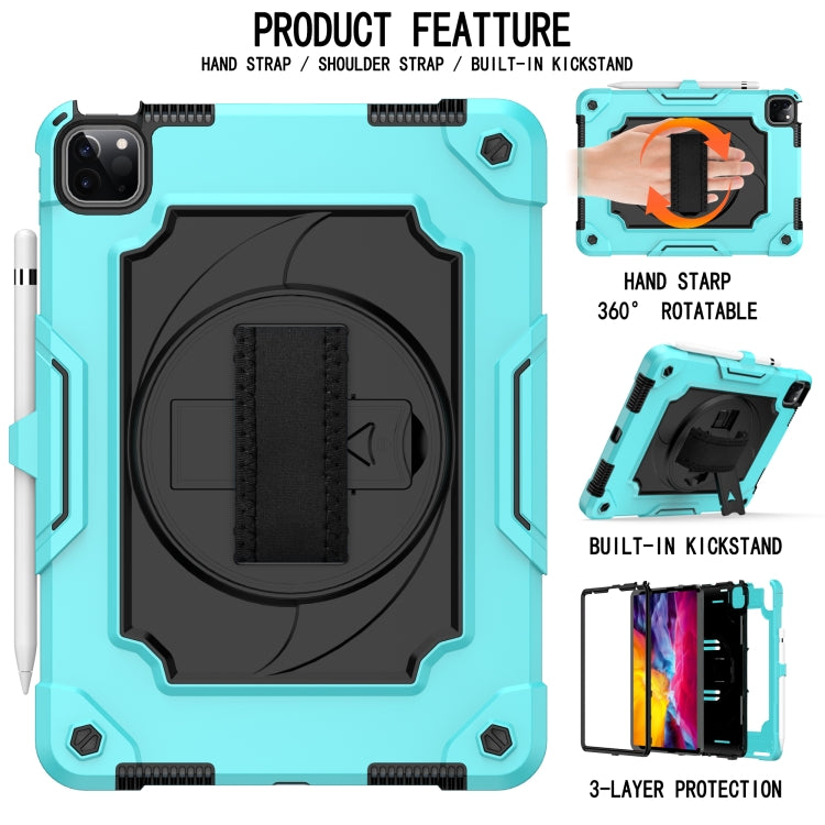 360 Degree Rotation Turntable Contrast Color Robot Shockproof Silicone + PC Protective Case with Holder For iPad Air 2022 / 2020 10.9 / Pro 11 (2020)(Mint Green + Black) - iPad Air (2022) / (2020) 10.9 Cases by buy2fix | Online Shopping UK | buy2fix