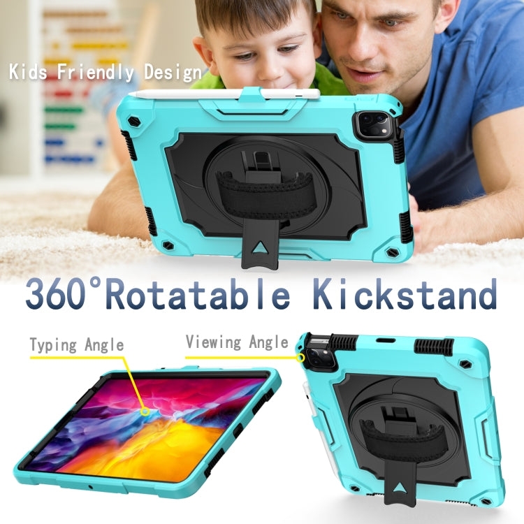 360 Degree Rotation Turntable Contrast Color Robot Shockproof Silicone + PC Protective Case with Holder For iPad Air 2022 / 2020 10.9 / Pro 11 (2020)(Mint Green + Black) - iPad Air (2022) / (2020) 10.9 Cases by buy2fix | Online Shopping UK | buy2fix