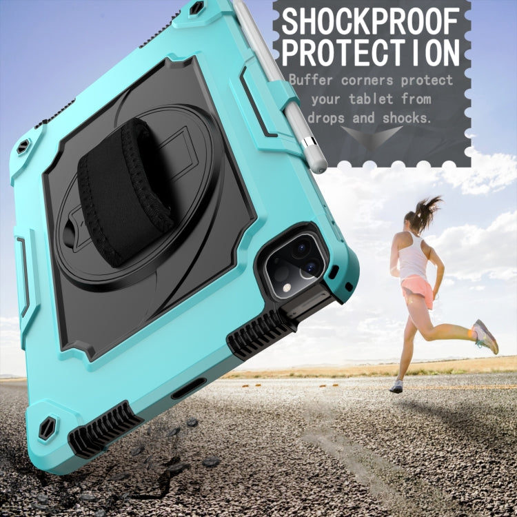 360 Degree Rotation Turntable Contrast Color Robot Shockproof Silicone + PC Protective Case with Holder For iPad Air 2022 / 2020 10.9 / Pro 11 (2020)(Mint Green + Black) - iPad Air (2022) / (2020) 10.9 Cases by buy2fix | Online Shopping UK | buy2fix