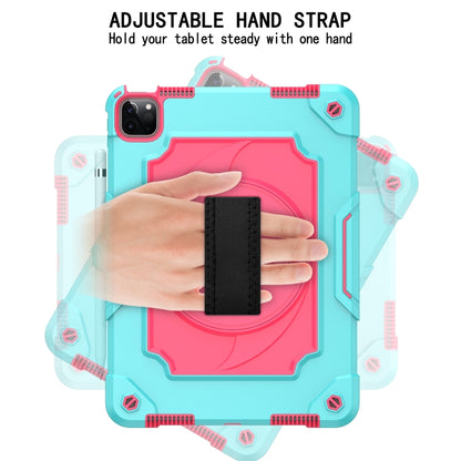 360 Degree Rotation Turntable Contrast Color Robot Shockproof Silicone + PC Protective Case with Holder For iPad Air 2022 / 2020 10.9 / Pro 11 (2020)(Mint Green + Rose Red) - iPad Air (2022) / (2020) 10.9 Cases by buy2fix | Online Shopping UK | buy2fix