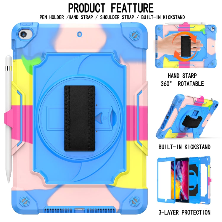 360 Degree Rotation Turntable Contrast Color Robot Shockproof Silicone + PC Protective Case with Holder For iPad 10.2 / 10.2 (2020) / Pro 10.5(Colorful + Blue) - iPad Air (2022) / (2020) 10.9 Cases by buy2fix | Online Shopping UK | buy2fix